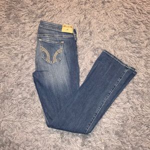 Short length boot cut jeans